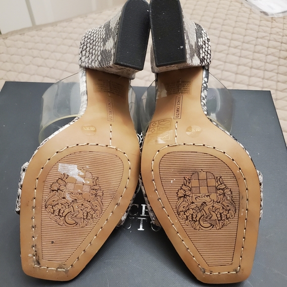 Vince Camuto Felima Two Strap Snake Skin Sandal 6 - Picture 8 of 9